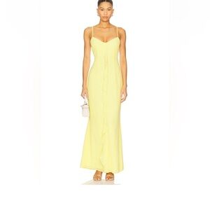 Chic Yellow Maxi Dress with Spaghetti Straps